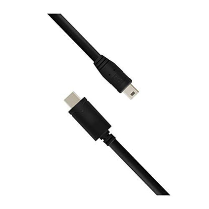 20-Foot Mini USB 5-Pin to USB Type C Cable - Extra Long Tethering Cable - Compatible with Canon, GoPro, Yeti Microphones, Dash Cams, Tomtom GPS Systems, MP3 Players and More.