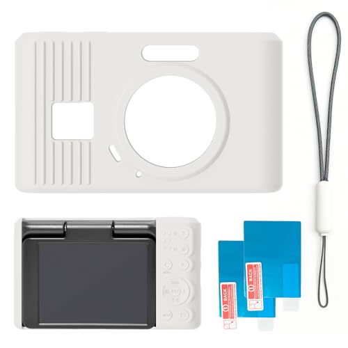 Silicone Case for kodak pixpro C1 Digital Camera with 2PCS Screen Protector and Lanyard - White - color: White