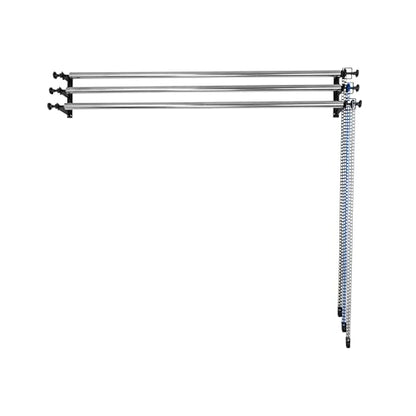 Photography Backdrop Roller Support System with 3 Rollers, 120-Inch Stainless Steel Crossbars, Wall/Ceiling/Stand Mount, Grey Blue Black Chains - color: Grey/Blue/Black Plastic Chain+120inch Crossbars