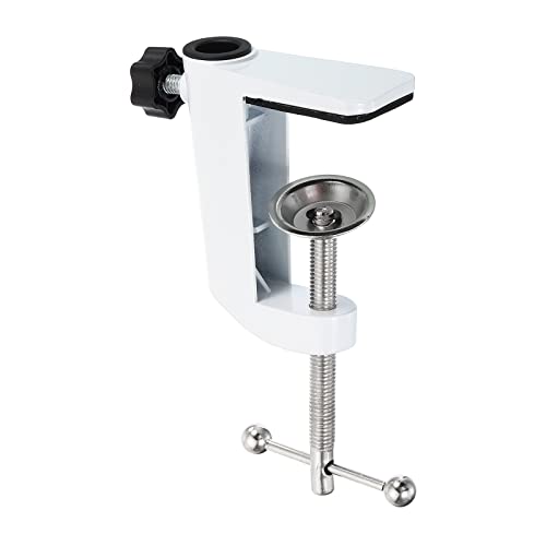 PATIKIL 0.47" Hole Dia. Desk Clamp, Universal Bracket Adjustable C-Clamp Base for Microphone Mic Arm Table Lamp Mount Holder, White