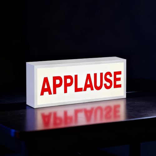APPLAUSE Sign LED Retro Light Wall Mountable Pulsing Dimmable Light Illuminated Lights for Streaming Background Game Room Applause Sign Decoration Minimalist LED Lights for Office Desk - color: APPLAUSE(Style1)