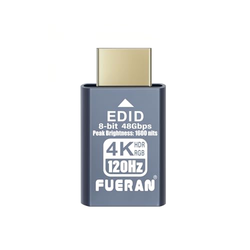 4K 120Hz HDMI 2.1 Dummy Plug – High-Resolution Virtual Display Emulator for PC, VR Headsets & Cryptocurrency Mining EDID Headless Ghost Display Adapter