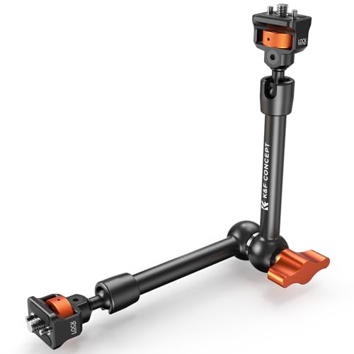 K&F CONCEPT 11" Magic Arm 1/4" Screw 360° Ball Heads Articulating Friction Camera Arm Mount for Monitor, LED Light, Webcam, Microphone, Camera Cage - size: 11 Inch