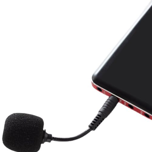 OSALADI 2pcs Mini Denoise Condenser Microphone for Phone, Tablet, Laptop – Flexible Gooseneck with 3-Pole 4-Pole Plugs, Black – Compact Live Streaming and Vlogging Mic for Video Recording