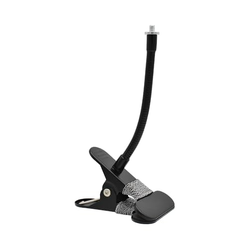 Holicfun Indoor Outdoor Security Camera Flexible Clip Mount, Black | Universal 1/4"-20 threaded clamp bracket, fits Ring/Blink/Wyze/Arlo and more, 15cm adjustable gooseneck arm - color: Black, size: Short Arm