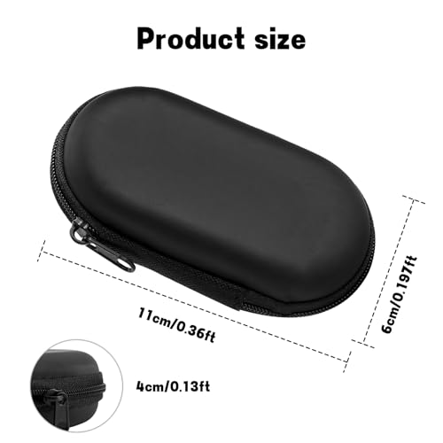 2 Pack Hard EVA Cable Organizer Case, Travel Electronics Storage Bag for Charging Cables, Earphones, USB Cords, Portable Zipper Carrying Pouch, Black