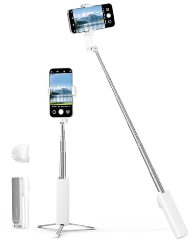 Viozon Aluminum Alloy Wireless Selfie Stick Tripod with Detachable Remote, Lightweight Extendable Phone Stand Compatible with 4–7" iPhone & Android Smartphones