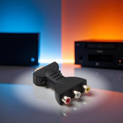 HDMI to RCA Adapter, Male to 3 Female AV Converter for HDTV DVD, Black
