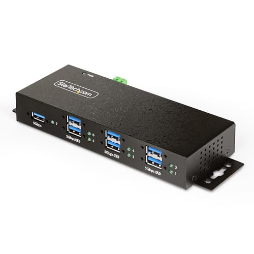 StarTech 7-Port Managed USB Hub 5Gbps, TAA (5G7AINDRM-USB-A-HUB)
