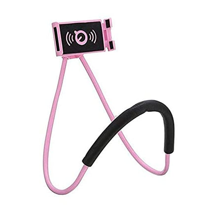 Chapter Seven Universal Smart Mobile Phone Stand,Hanging on Neck Cell Phone Mount Holder, Flexible Lazy Bracket DIY Free Rotating for Multiple Functions (Black) (Pink) - color: Pink