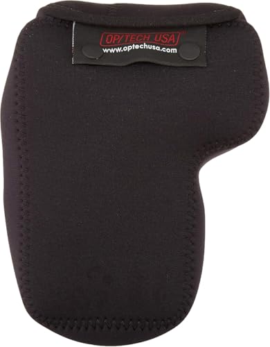 OP/TECH USA Soft Pouch – Compact digital camera case, lightweight accessories pouch, sleek neoprene sleeve for DSLR, perfect for backpacks & travel – durable protection in style D-Midsize OS | Black - color: Black, style: D-midsize Os