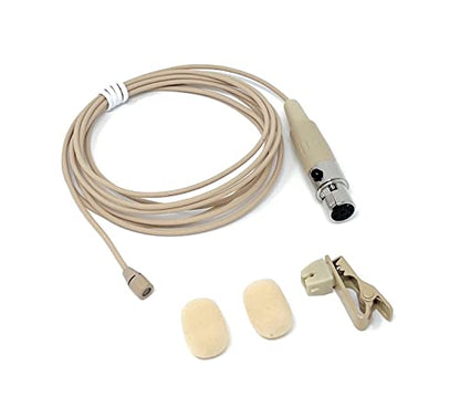 Pair of Lavalier Lapel Mics w/ 4 pin Mini XLR TA4F for Shure Wireless | 4 Pin Mini XLR TA4F Connector