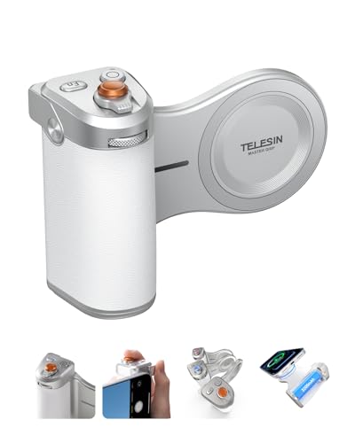 TELESIN Magnetic Imaging Master Grip, Ergonomic DSLR-Style Phone Camera Grip with 3200mAh Battery, Wireless Shutter Button, Custom Colorful Keycaps, Strong Magnetic Hold for iPhone Mag-Safe & Android - color: Pro Shot Imaging Grip