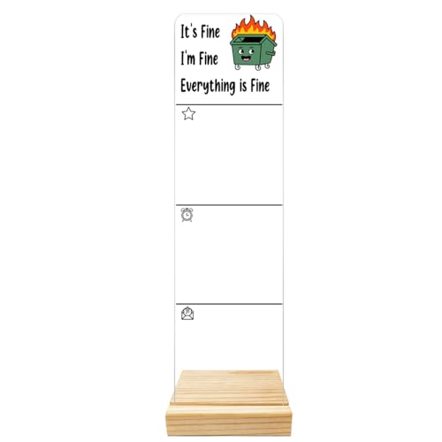 Monitor Memo Board Computer Monitor Memo Board Everything is Fine Sign Funny Office Desk Accessories Acrylic for Computer Monitors No Screen Damage 12.6X 3.15 x 0.2 inches - style: Fine