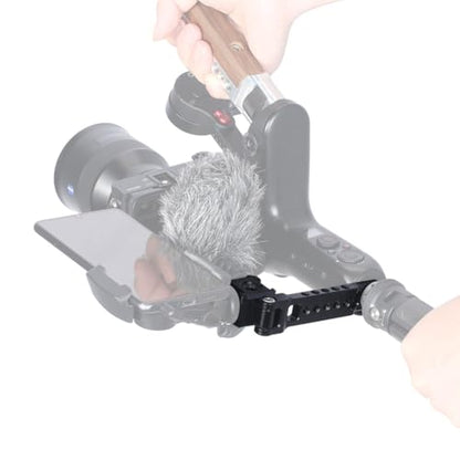 NICEYRIG 3-Side Triple Cold Shoe Extension Bracket Heavy-Duty Cheese Bar with 1/4 Threads for Tripod Selfie Stick Gimbal, Camera Phone Vlog Vlogging Light Mic Mount - 468