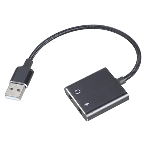 Multifunctional USB Sound Card Adapter Wire Headphone and Microphone Converter for Gaming Podcasting & Online Meetings Connection Cord