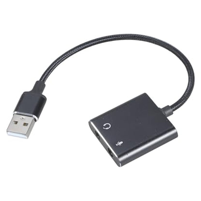 Multifunctional USB Sound Card Adapter Wire Headphone and Microphone Converter for Gaming Podcasting & Online Meetings Connection Cord