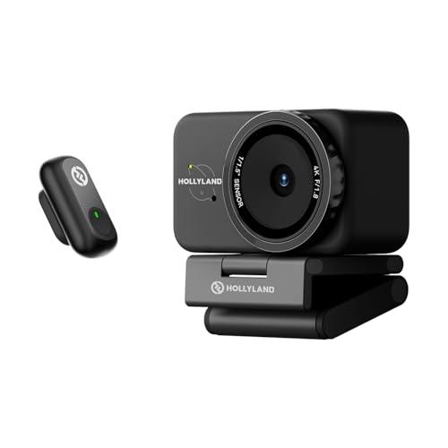 Hollyland Lyra 4K Webcam with 1/1.5" Sensor, 50MP PDAF Autofocus, AI Tracking & Auto-Framing, Direct Wireless Mic Support, Privacy Shutter, PC/Mac Camera for Zoom, TikTok & Streaming - style: Combo（With Mic)