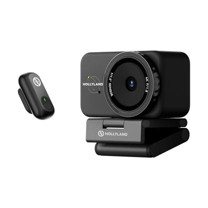 Hollyland Lyra 4K Webcam with 1/1.5" Sensor, 50MP PDAF Autofocus, AI Tracking & Auto-Framing, Direct Wireless Mic Support, Privacy Shutter, PC/Mac Camera for Zoom, TikTok & Streaming - style: Combo（With Mic)