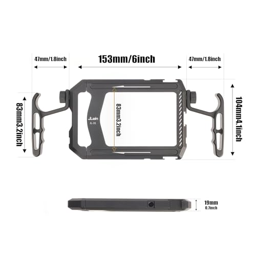Fotga Aluminum Universal Smartphone Cage Photo Video Stabilizer with Handles Rig for iPhone 17 16 15 14 Pro Max Samsung Cell Phone Vlog Live Stream Video Recording,with Cold Shoe Tripod Mount