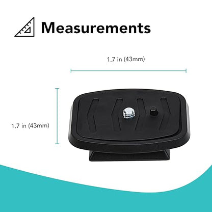 Foto&Tech 2 Pcs 43mm Tripod Quick Release Plate, Camera Mounting Adapter, Replacement Parts for Tripod, for KingJoy, UBeesize 60” TR60, Torjim 60-Inch AX60, Victiv, Endurax 66" ETR66, Zomei Q111 - size: 43mm