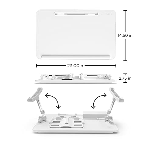 Limitless TotalDesk Portable Workstation and Lap Desk with Adjustable Height & Tilt (White) - color: White