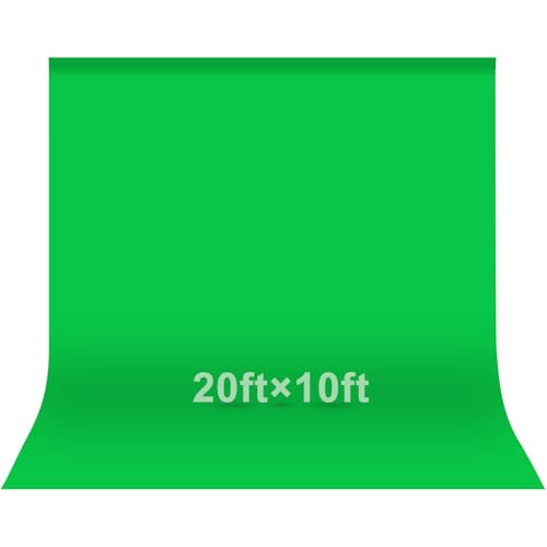 EMART Green Screen Photo Backdrop, 20x10 ft Photoshoot Backdrop Chroma Key Green Screen Polyester Cloth Fabric Curtain for Background Removal, Zoom Meeting, Photo Video Studio, Live Streaming - color: Green, size: 20 x 10 Ft