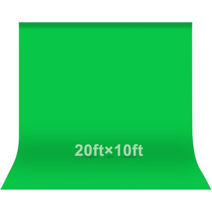 EMART Green Screen Photo Backdrop, 20x10 ft Photoshoot Backdrop Chroma Key Green Screen Polyester Cloth Fabric Curtain for Background Removal, Zoom Meeting, Photo Video Studio, Live Streaming - color: Green, size: 20 x 10 Ft