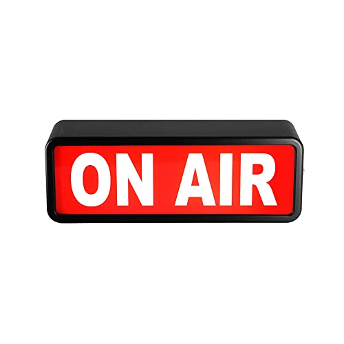 Alfoto On Air Sign Studio Light Box, On the Air Sign For Podcast Desk Or Streaming Room, Retro On Air Light For Recording Studio Decor Or Office Do Not Disturb Indicator, 9.8 x 3.5 x 2.3 Inch