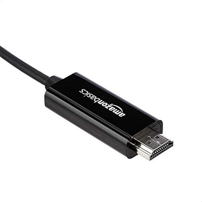 Amazon Basics USB-C to HDMI Cable Adapter, Thunderbolt 3 Compatible, 4K@30Hz, Plug and Play, 6-Foot, Black