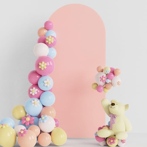 Putros Arch Backdrop Cover 6ft, Wedding Arch Covers Stretchy Backdrop, Pale Pink Spandex Fitted Round Top Chiara Backdrop Covers for Wedding, Birthday Party, Baby Shower Decoration - color: Pale Pink, size: 6FT