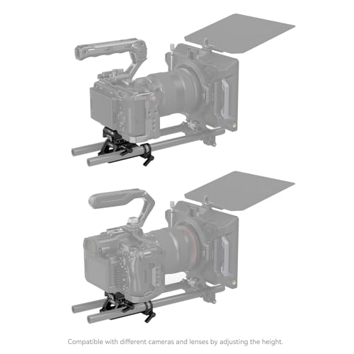SmallRig Mount Plate for Arca-Swiss Quick Release Clamp and Bottom Plate for Manfrotto Type with Height-Adjustable 15mm Rod Clamp Mount - 4233 - style: Baseplate w/ 15mm Rod Mount