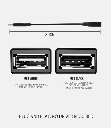 Eanetf USB Cable, 2-Port USB 2.0 Male to Female Splitter, High-Speed Charging & Data Transfer for Laptop, Car, Mac, TV, PC, Xbox, HDD