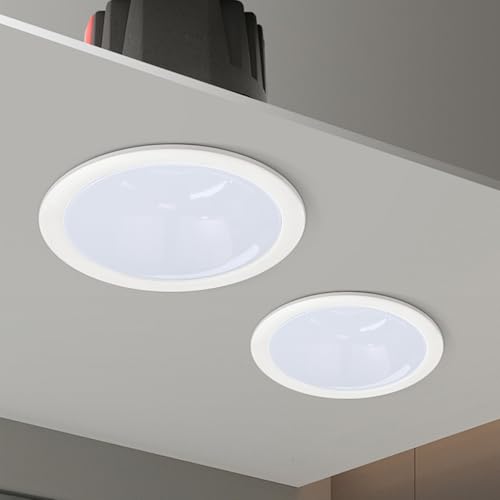 Ceiling Light Diffuser Cover 5.78 Inch Round Frosted White Lampshade Anti Glare Spotlight Downlight Shield Replacement for Chandelier Drum Lamp Pendant Lighting Accessories, 4PCS