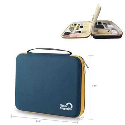 Electronics Organizer Case, Daily Tech Accessories Storage Bag for Charger, Cables, Power Bank, Lapel Mic,Watch, Passport, Travel Electronic Organizer Case for Travel Live Streaming Business Trip