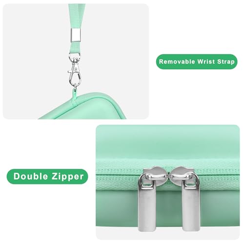 Canboc Carrying Case for Kodak PIXPRO FZ55/ FZ45 16MP Digital Camera, FZ45 Video Vlogging Camera Bag, Mesh Pocket fit Cable, SD Card, Mint Green (Case Only) - color: Small-Mint Green