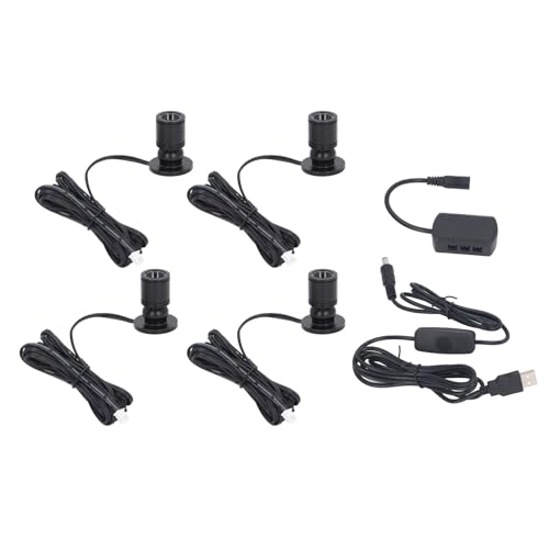 5V Dimmable LED Mini Spot Light with 6.6ft Cable, Jewelry/Indoor Picture/Art/Model Display Lights, USB Powered Spotlight for Jewelry Cabinets, Entryways, Tables Shelves (Natural Light 4000K, 4 Pack) - color: Natural Light 4000K, size: 4 Pack