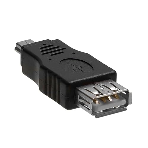 Cmple - Mini USB to USB Adapter Standard 2.0 A Female Jack to Mini B Male Plug OTG Connector Converter for Digital Cameras Tablets Dash Cams Transfer Photos to Computer - 10 Pack - size: 10 Pack, style: USB 2.0 A Female to Mini B 5-Pin Male