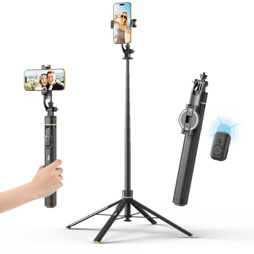 Acer Gadget Magnetic Tripod for iPhone – 70.8” Magnetic Phone Tripod with Auto Open Magnetic Phone Mount Bluetooth Remote Adjustable Height for Vlogging YouTube TikTok Video Recording - color: Light black