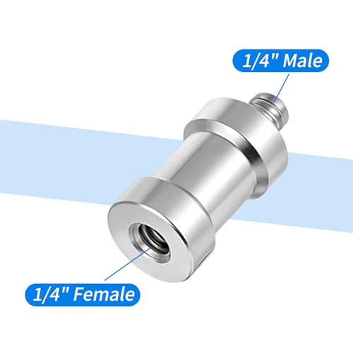 2 PCS Hotshoe/Coldshoe Adapter, 1/4" Female to 1/4" Male Convertor Threaded Screw Adapter Spigot Hotshoe/Coldshoe Adapters Ball Head Flash Trigger Receiver Light Stand adapters for Studio Light Stand