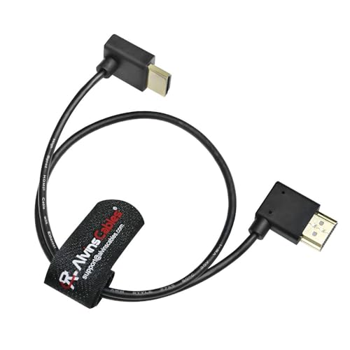 Alvin's Cables Z CAM E2 L Shape 8K HDMI 2.1 Cable 45CM, Right-Angle to Up-Angle High Speed Cord for Camera Monitor, for Sony A7S3 FS5 FS7 A7iv, Atomos Ninja V, Portkeys BM5, BMPCC, Panasonic, Canon - color: Right to Up Angle, size: 17.7in/45cm