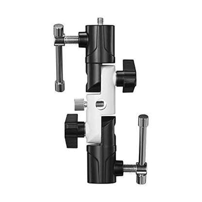 Flash Bracket U-Shape,180° Adjustable Swivel Umbrella Softbox Holder with 1/4" to 3/8" Screw &Nut Adapter and Cold Shoe Mount for DSLR Cameras,Speedlites,Tripod,Light Stand,Studio,LED Light