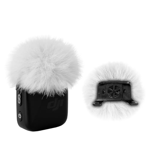 SUNMON Microphone Pop Filter, Mic Cover Furry Foam for DJI Mini Microphone (2PCS/White) - color: White, size: 2PCS