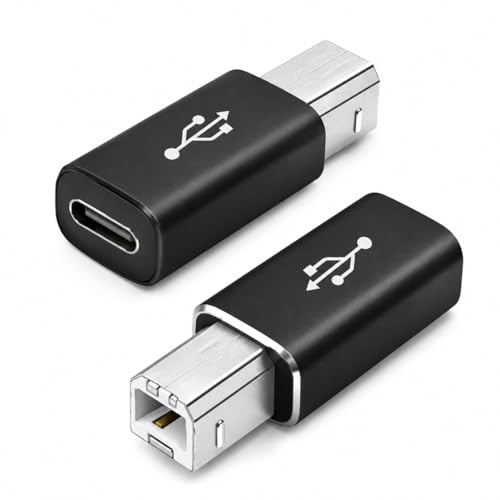 USB B to USB C Adapter, Computer-Cable-USB-to-USB-Adapters, Type C Female to USB Male, Support Data Sync, for Scanner, Printer, Camera, Electric Piano, Laptops