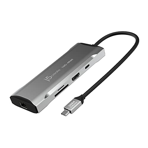 j5create Laptop Docking Station, 9-in-1, 4K60Hz HDMI, USB-C 10Gbps, 2 USB-A 10Gbps, 100W PD with USB-C 5Gbps, Ethernet, SD 4.0 Card Reader, for MacBook, XPS, Surface Pro (JCD393)