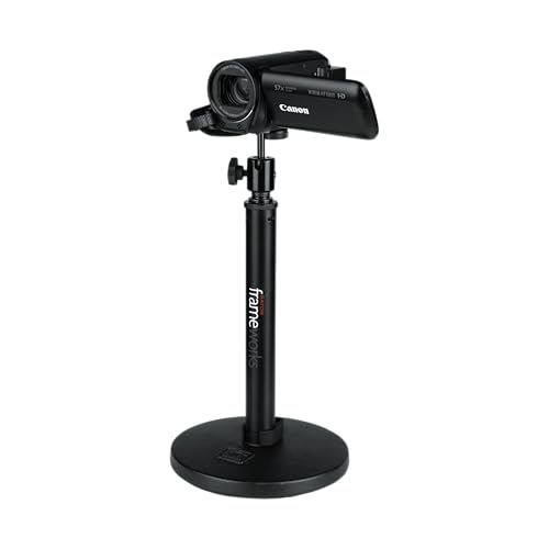 Gator Frameworks Camera Mount Mic Stand Adapter with Ball-and-Socket Head Fits Standard 1/4-20 Camera Threads (GFW-MIC-CAMERA-MT)
