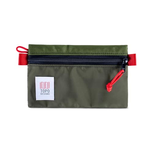 Topo Designs Accessory Bags, Travel Organizer Accessories for Smaller Items, Durable Storage Pouch, 3 Sizes, Fully Lined Pack Cloth (Small, Olive/Olive) - color: Olive/Olive, size: Small