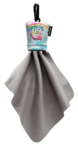 SPUDZ Classic Microfiber Lens Cleaner – Clip-On Pouch, Washable – for Binoculars, Scopes, Glasses, Screens | Classic | Pastel Unicorn, 6 x 6 Inch - color: Pastel Unicorn, size: 6 x 6 Inch