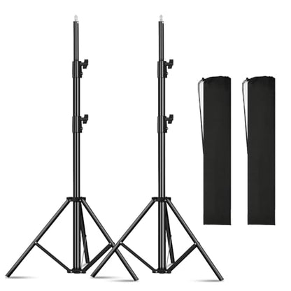 2pack Heavy Duty Light Stand 9.2ft / 110" Aluminum Spring Cushioned Tripod Lighting Stands Max Loading:10KG Adjustable 94cm-280cm with Carry Bag for Photography Softboxes Umbrella Studio Shooting