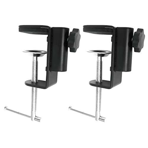 Desk lamp Clamp: 2PACK 1/2 Enlarge Hole Replacement C Clamp Desk Light,Magnifying Glass w/ Light,Table Mic Stand,Mic Arm Desk Mount, Phone Holder,for Office Work Task (M Black) (C CLAMP SMALL) - color: M Black
